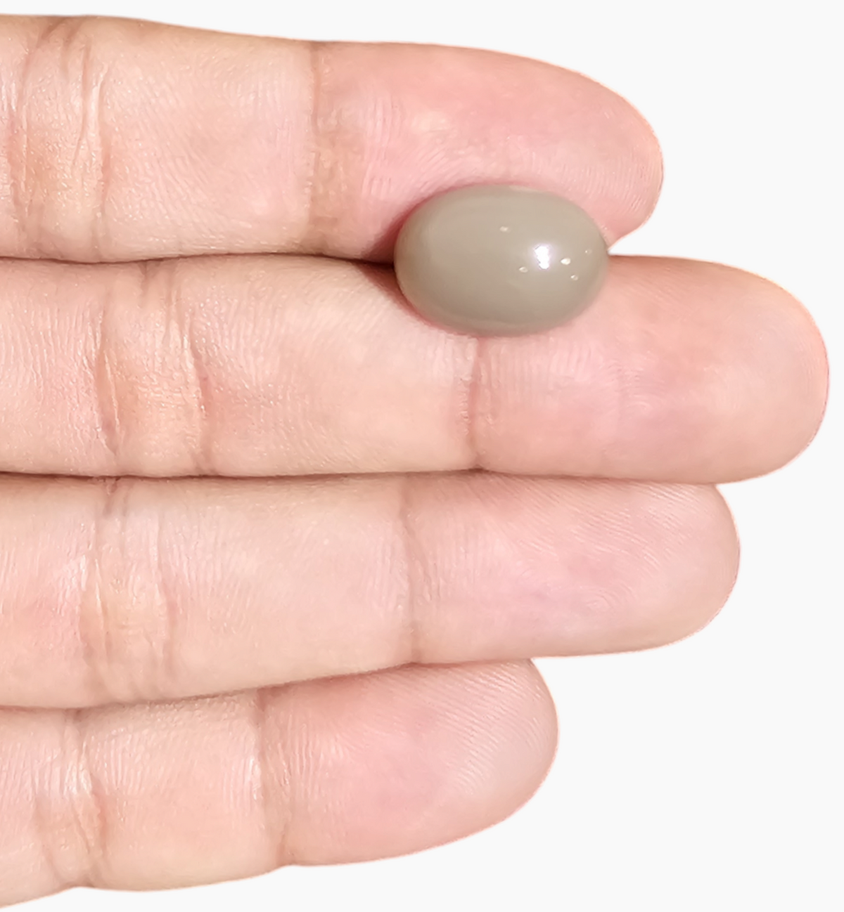 Natural Peach Moonstone Gemstone 8.11 Carats Oval Cabochon Shape 15.5x11.5mm