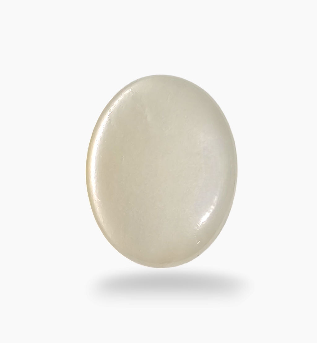Natural Peach Moonstone Gemstone 9.78 Carats Oval Cabochon Shape 14.5x11.3mm