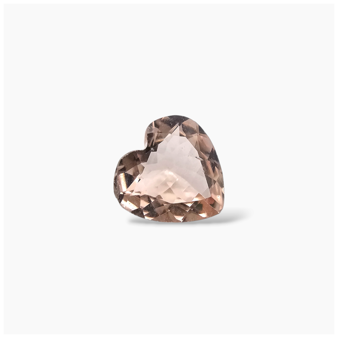 loose Natural Pink Morganite Stone 1.36 Carats Heart Cut (8 mm)