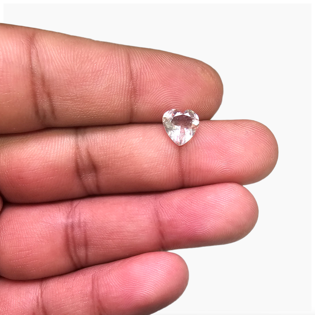 Natural Pink Morganite Stone 1.36 Carats Heart Cut (8 mm)