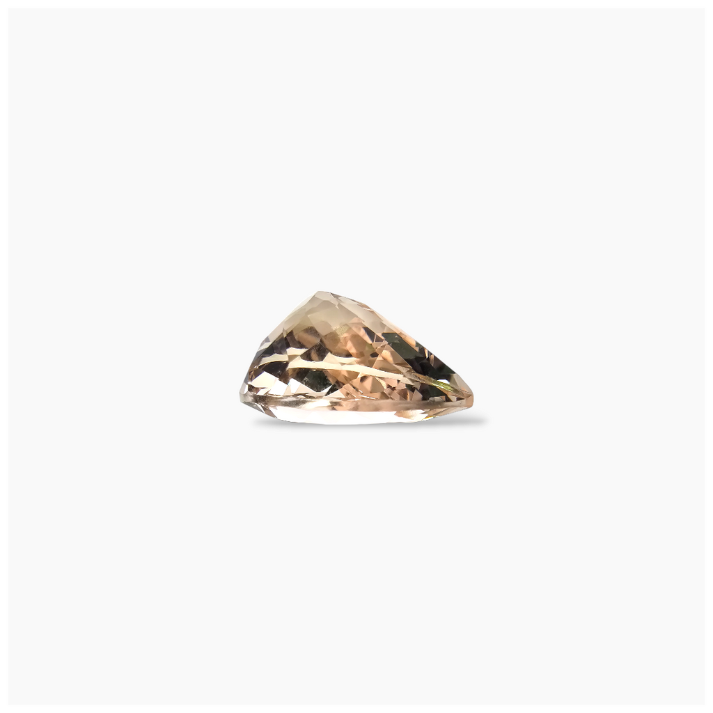 loose Natural Peach Morganite Stone 11.72 Carats Pear Cut (18x12.5 mm)
