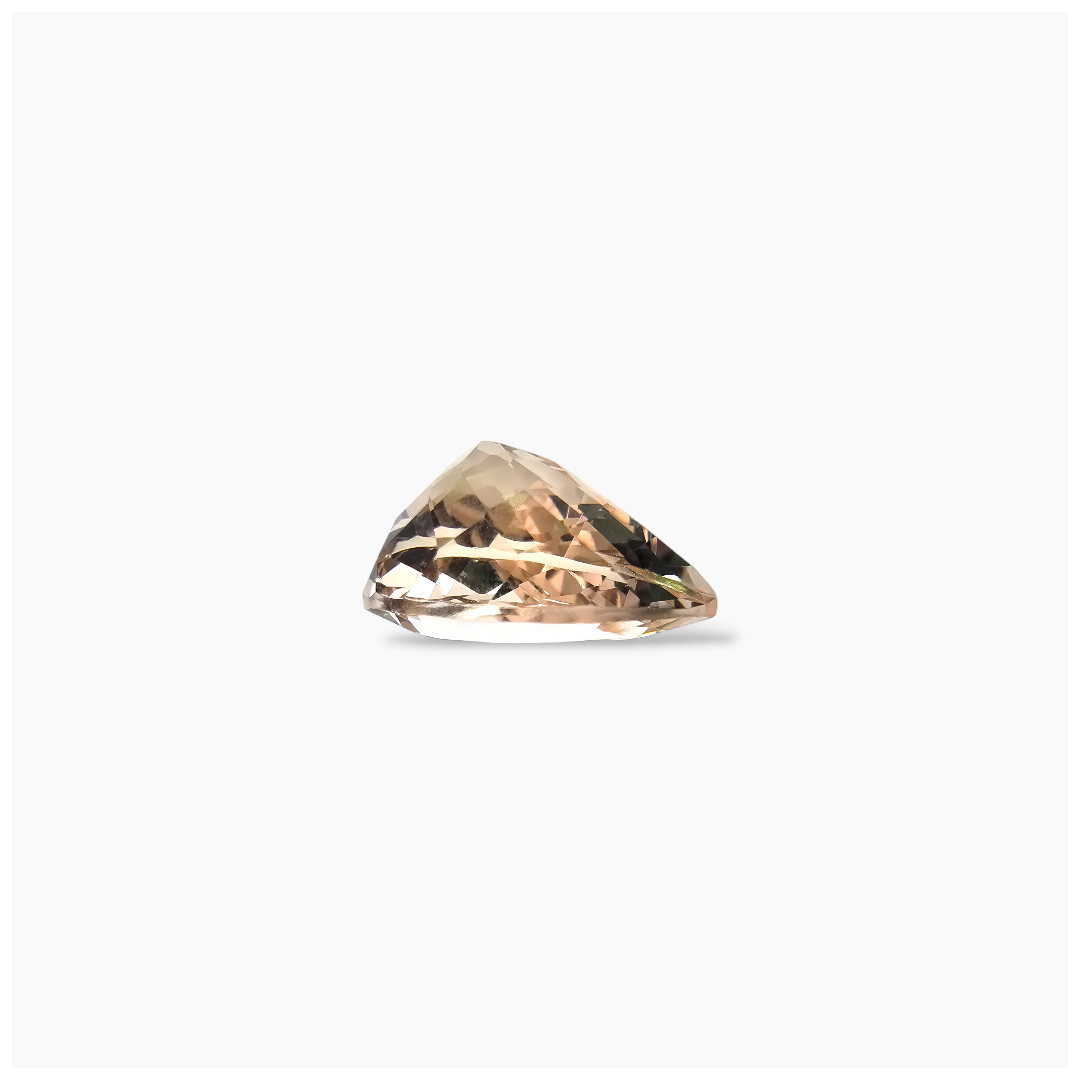 loose Natural Peach Morganite Stone 11.72 Carats Pear Cut (18x12.5 mm)