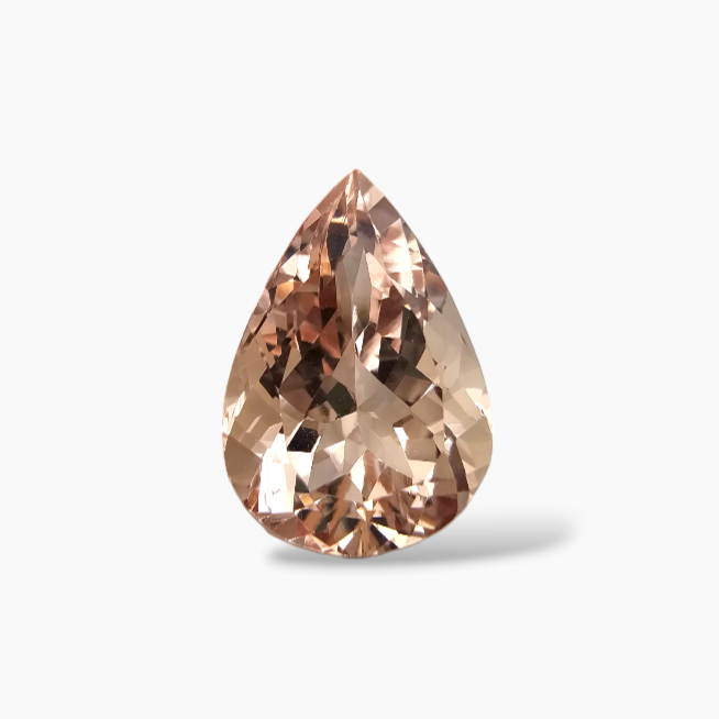 buy Natural Peach Morganite Stone 11.72 Carats Pear Cut (18x12.5 mm)