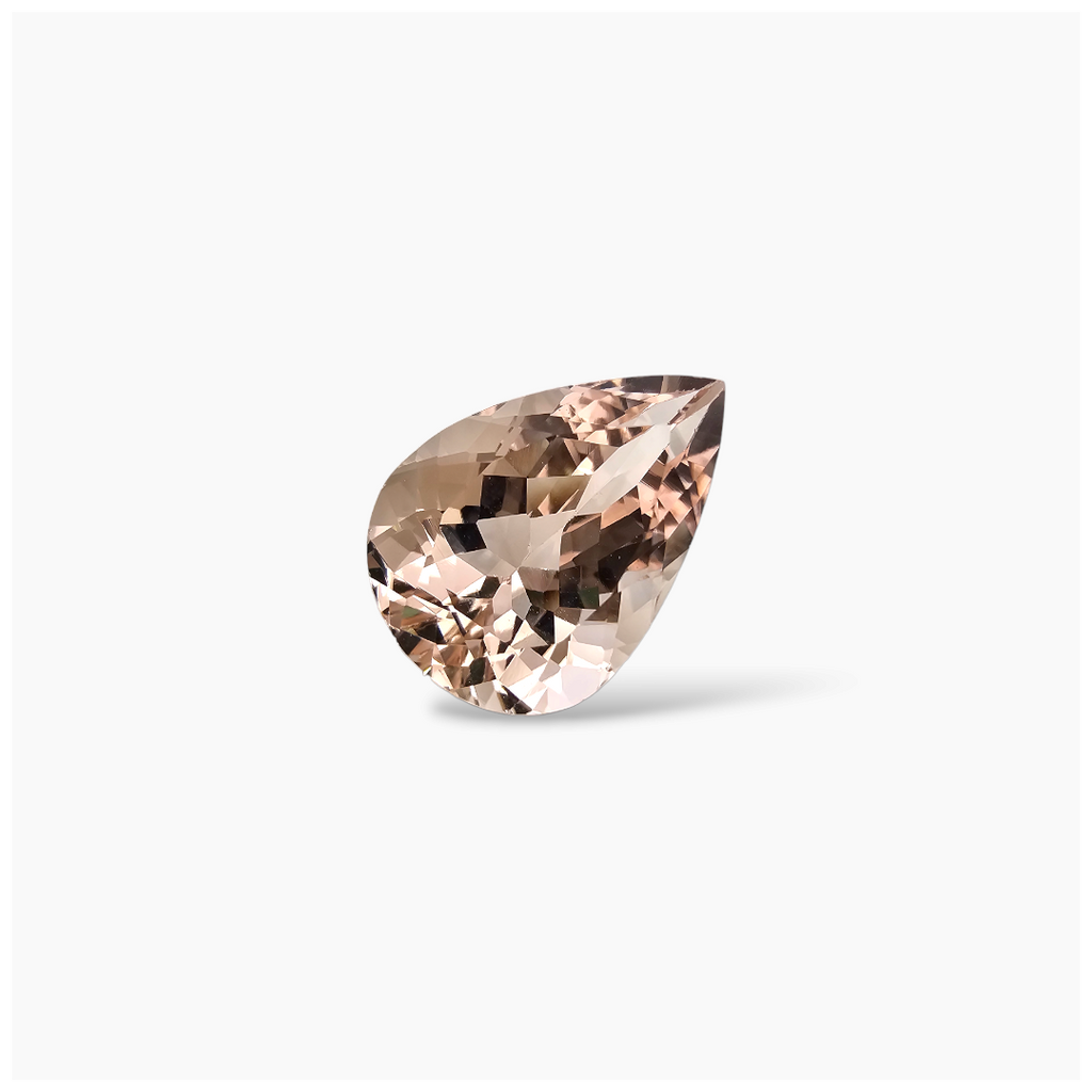 shop Natural Peach Morganite Stone 11.72 Carats Pear Cut (18x12.5 mm)