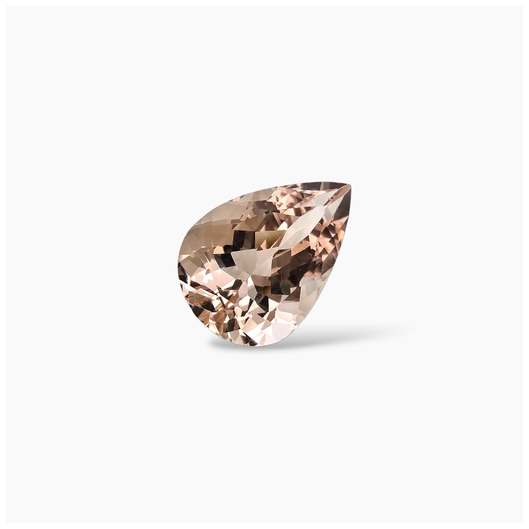 shop Natural Peach Morganite Stone 11.72 Carats Pear Cut (18x12.5 mm)