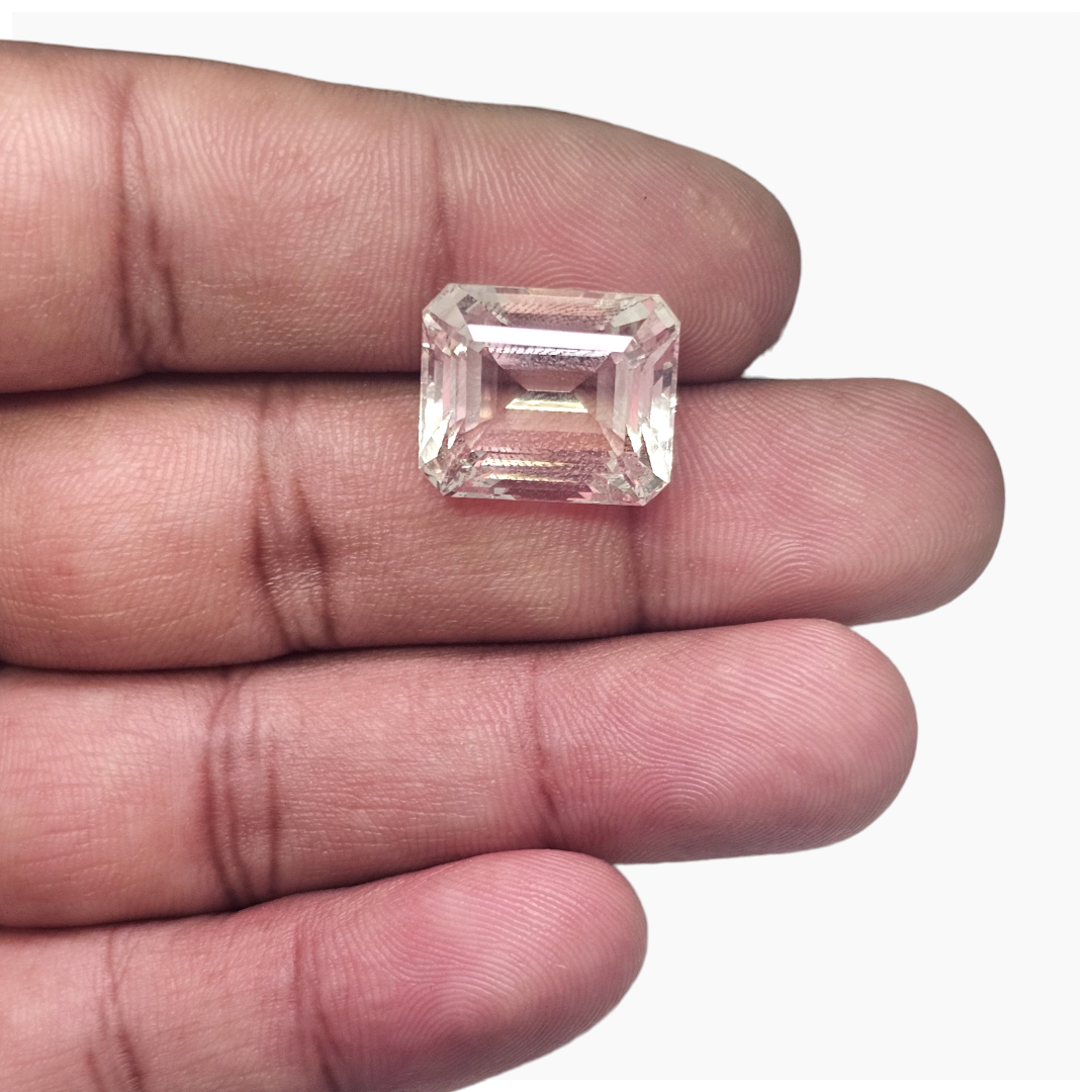 Natural Pink Morganite Stone 14.44 Carats Emerald Cut (15.5X12.5 mm)