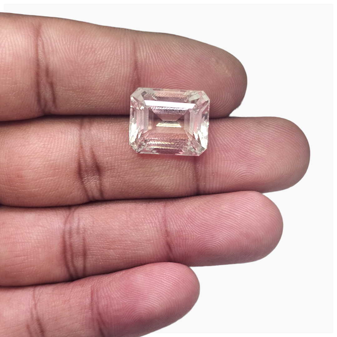 Natural Pink Morganite Stone 14.44 Carats Emerald Cut (15.5X12.5 mm) 