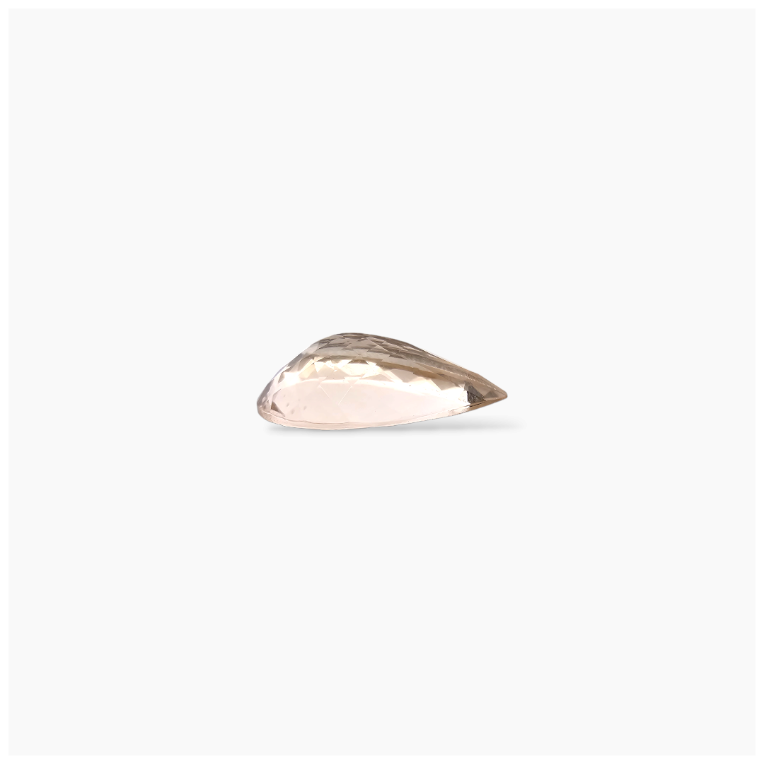 loose Natural Peach Morganite Stone 4.38 Carats Pear Cut (16.5x10 mm)