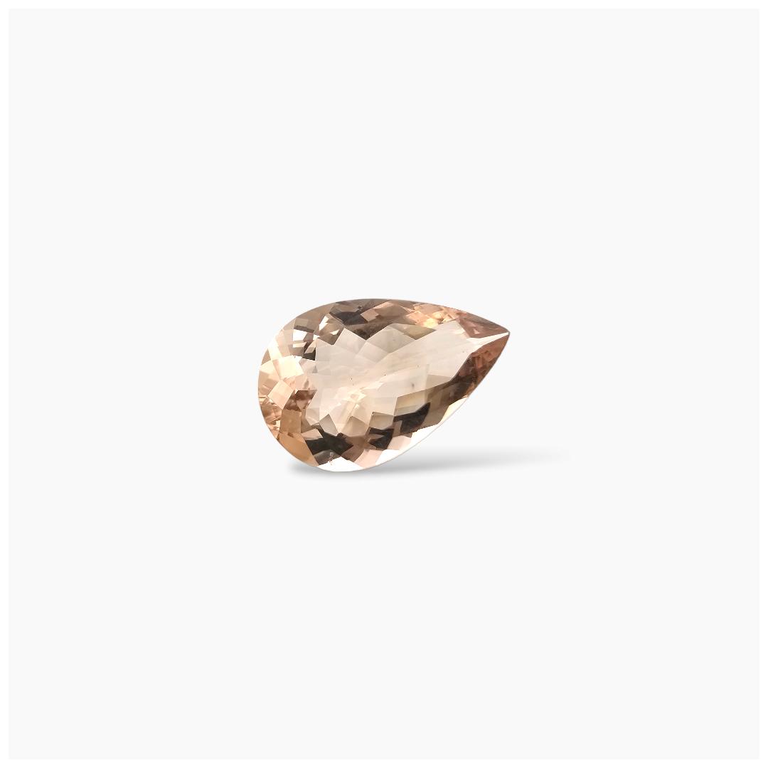 shop Natural Peach Morganite Stone 4.38 Carats Pear Cut (16.5x10 mm)]\