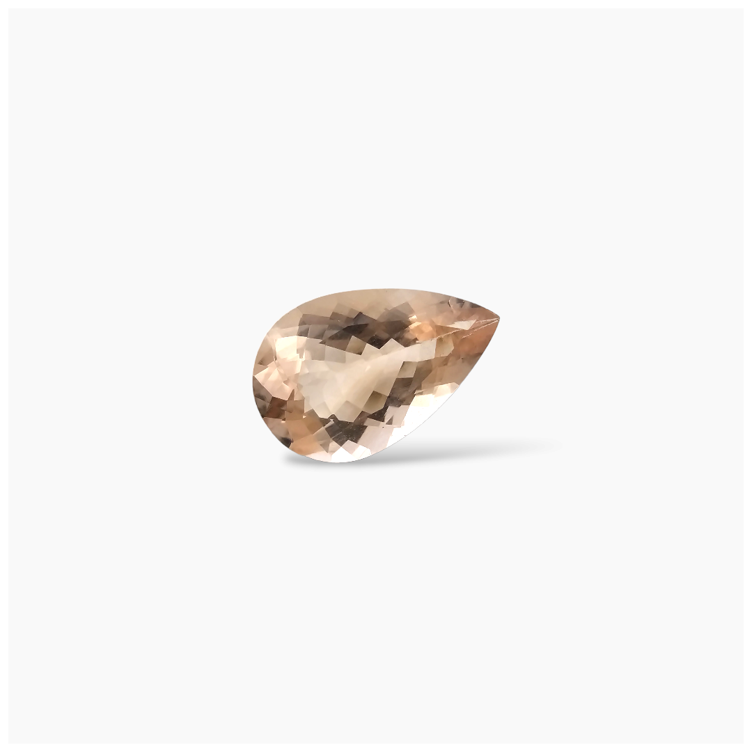 Natural Peach Morganite Stone 4.41 Carats Pear Cut (15x10.5  mm)
