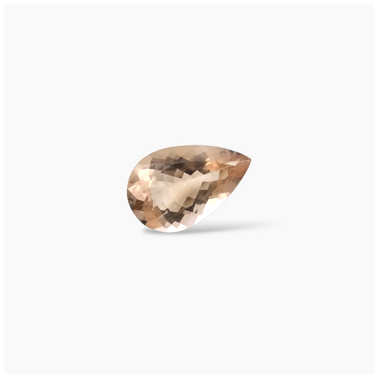 Natural Peach Morganite Stone 4.41 Carats Pear Cut (15x10.5  mm)