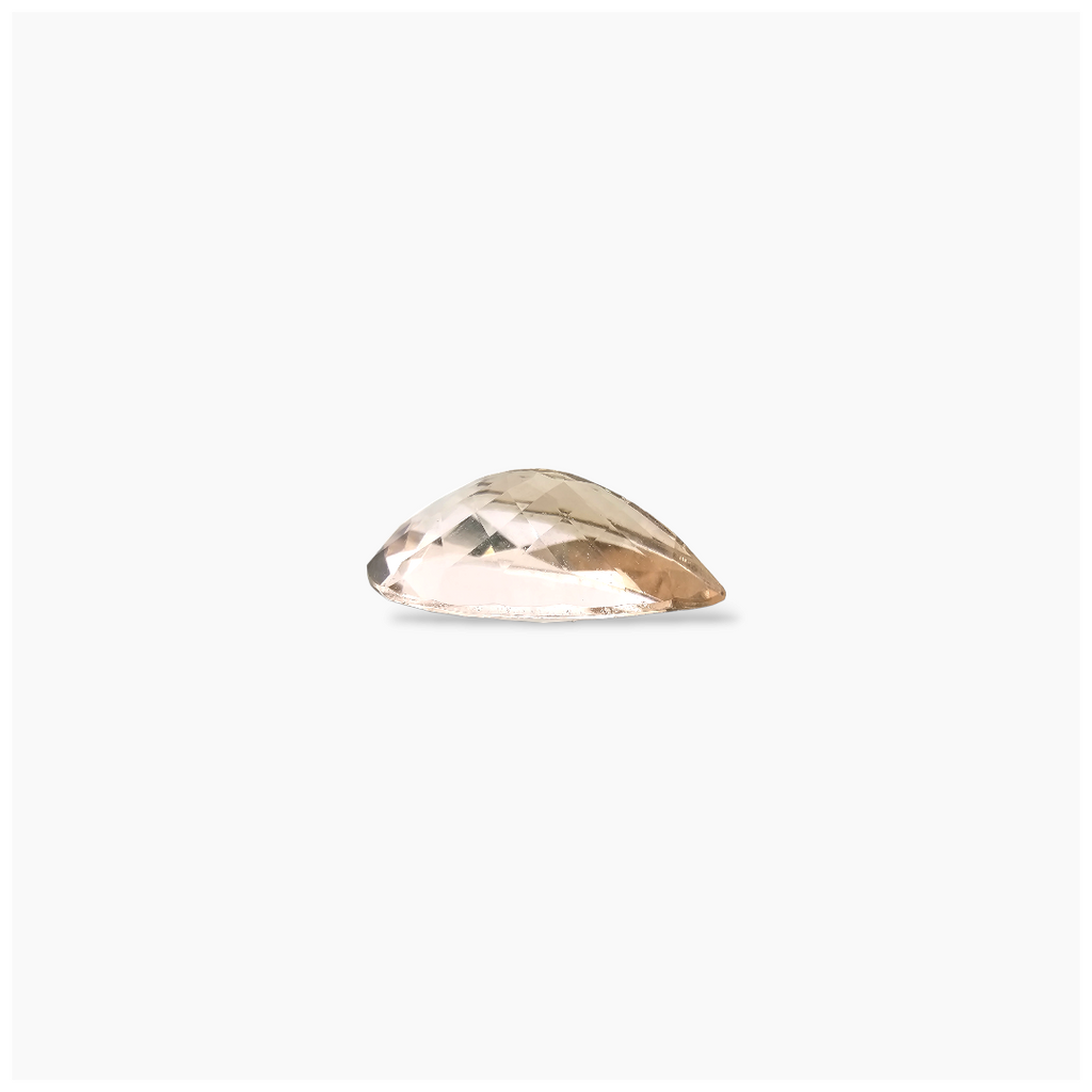 shop Natural Peach Morganite Stone 4.41 Carats Pear Cut (15x10.5  mm)