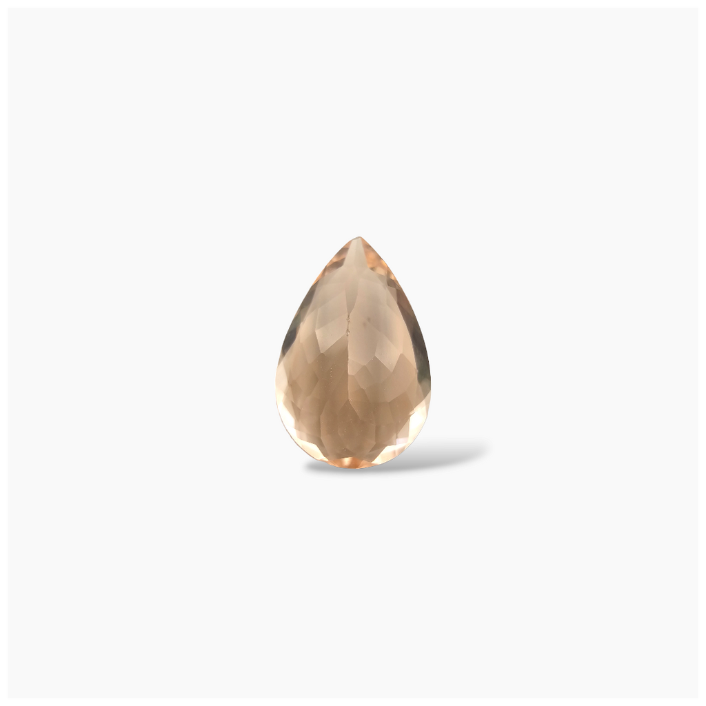 loose Natural Peach Morganite Stone 4.84 Carats Pear Cut (15x10 mm)