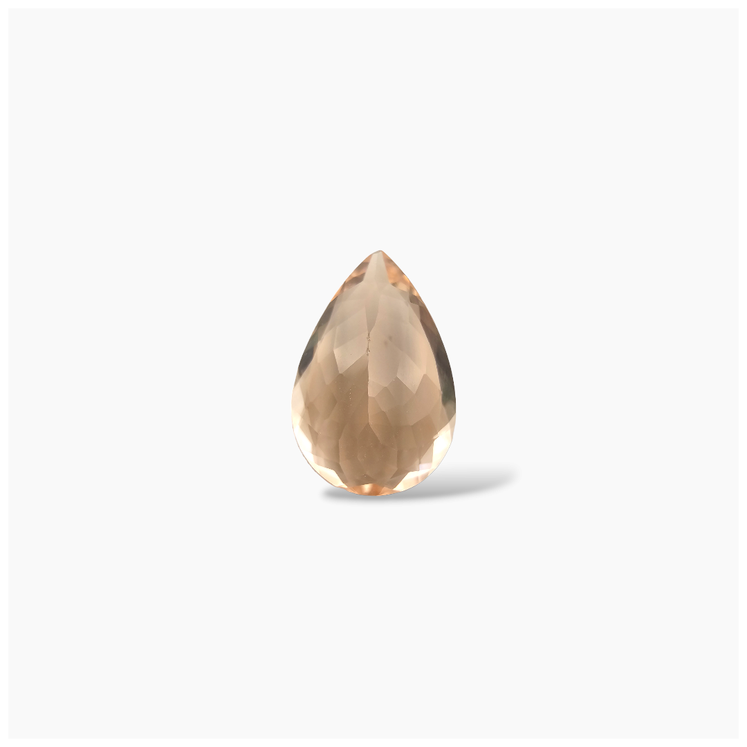 loose Natural Peach Morganite Stone 4.84 Carats Pear Cut (15x10 mm)