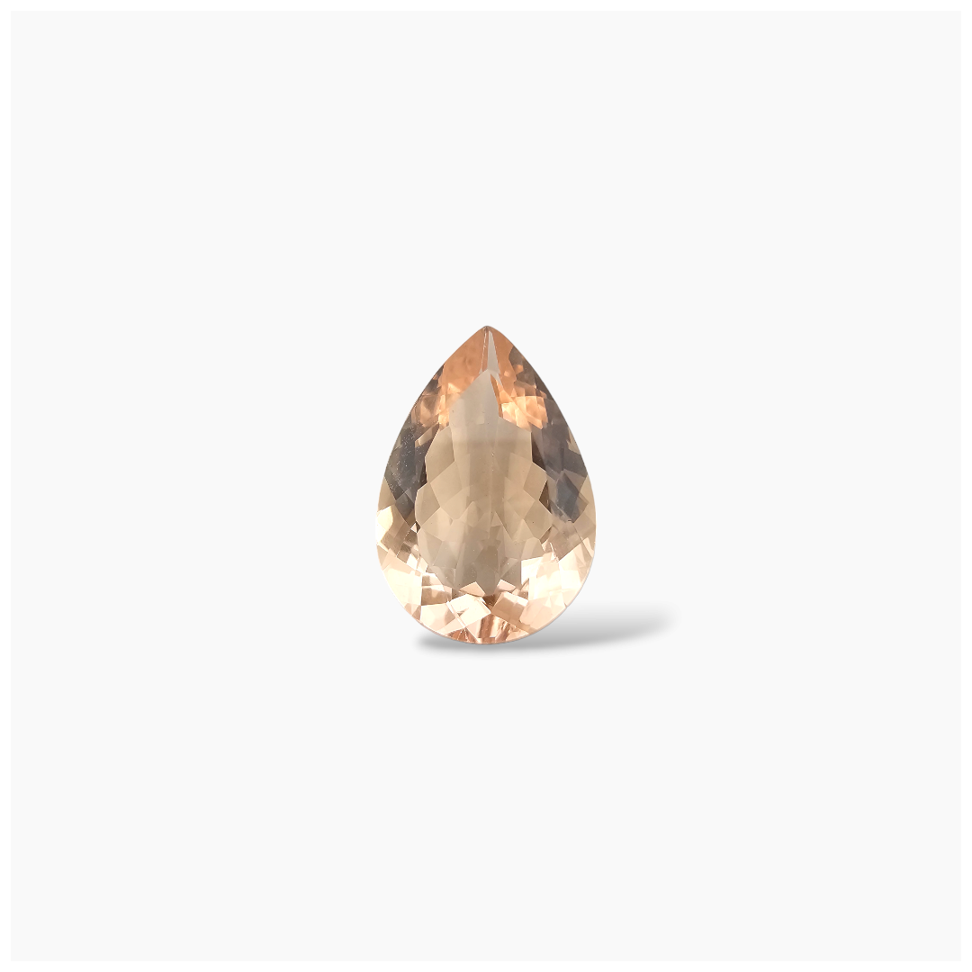online Natural Peach Morganite Stone 4.84 Carats Pear Cut (15x10 mm)