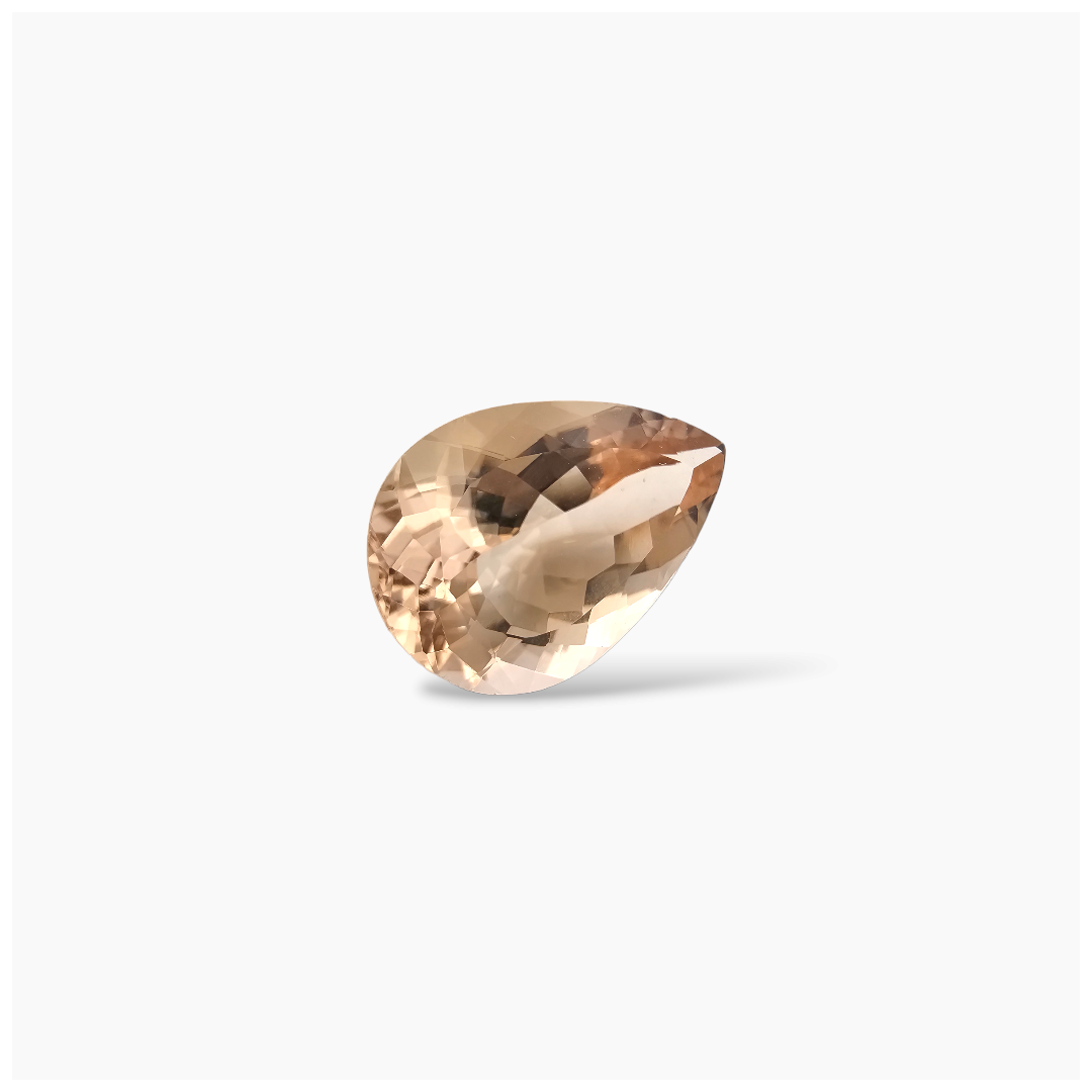 shop Natural Peach Morganite Stone 5.70 Carats Pear Cut (15.5x10 mm)