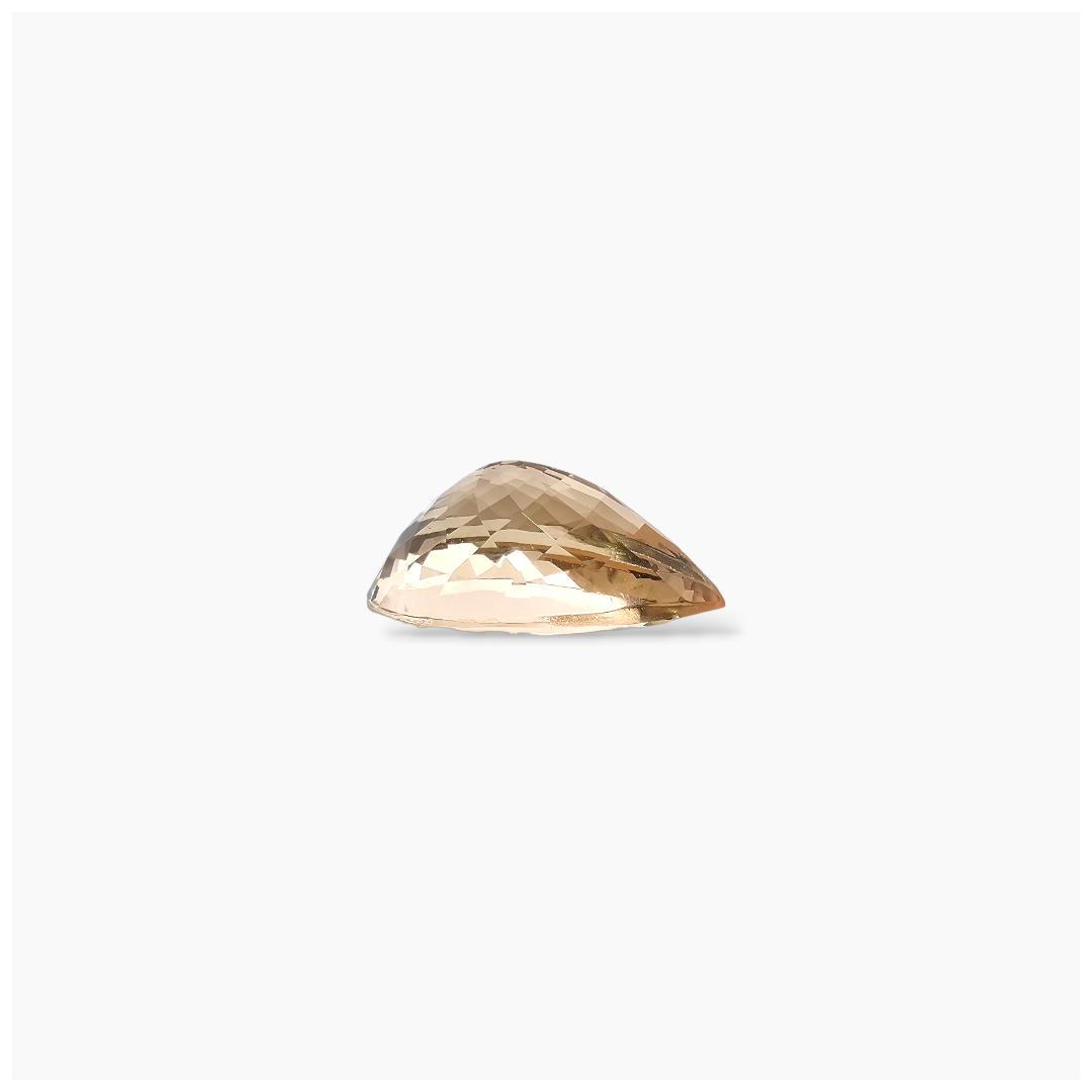 loose Natural Peach Morganite Stone 5.70 Carats Pear Cut (15.5x10 mm)