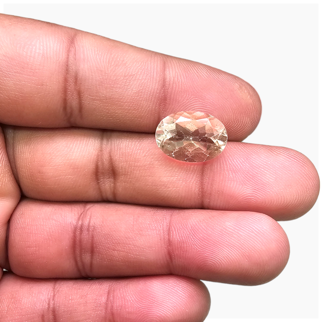 Natural Peach Morganite Stone 7.51 Carats Oval Cut (14x11 mm)