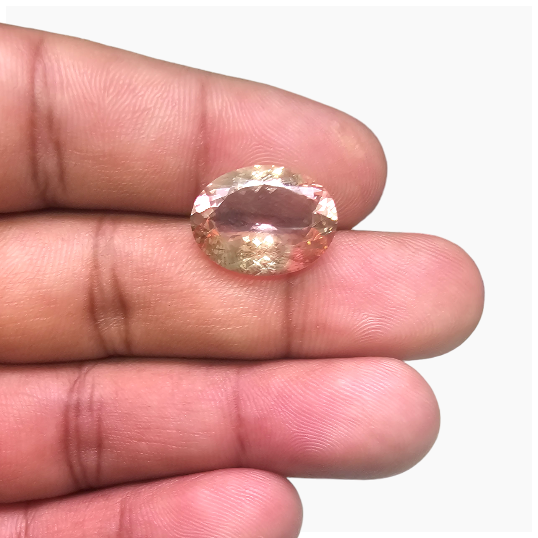 online Natural Peach Morganite Stone 7.53 Carats Oval Cut (16x12 mm)]