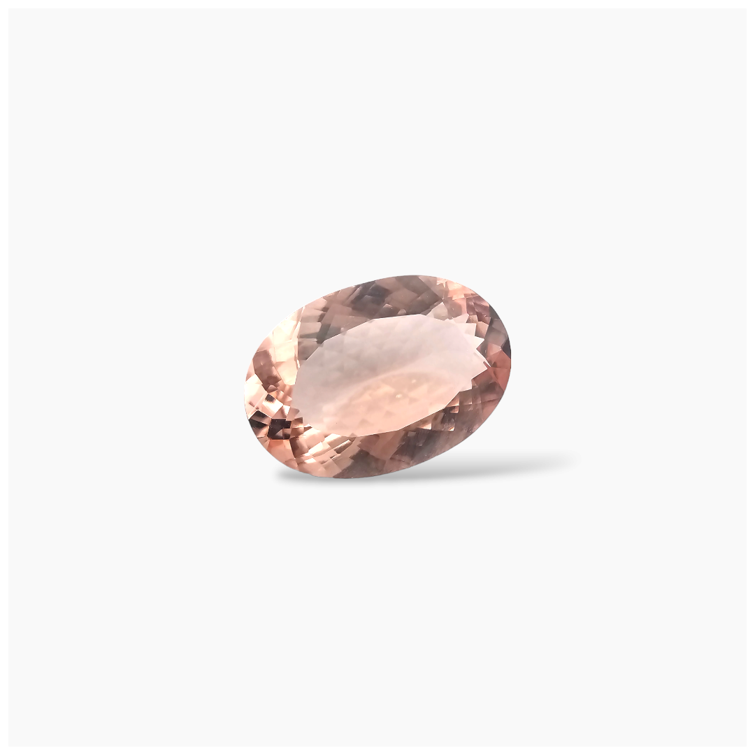 loose Natural Peach Morganite Stone 8.77 Carats Oval Cut (18x12 mm)]