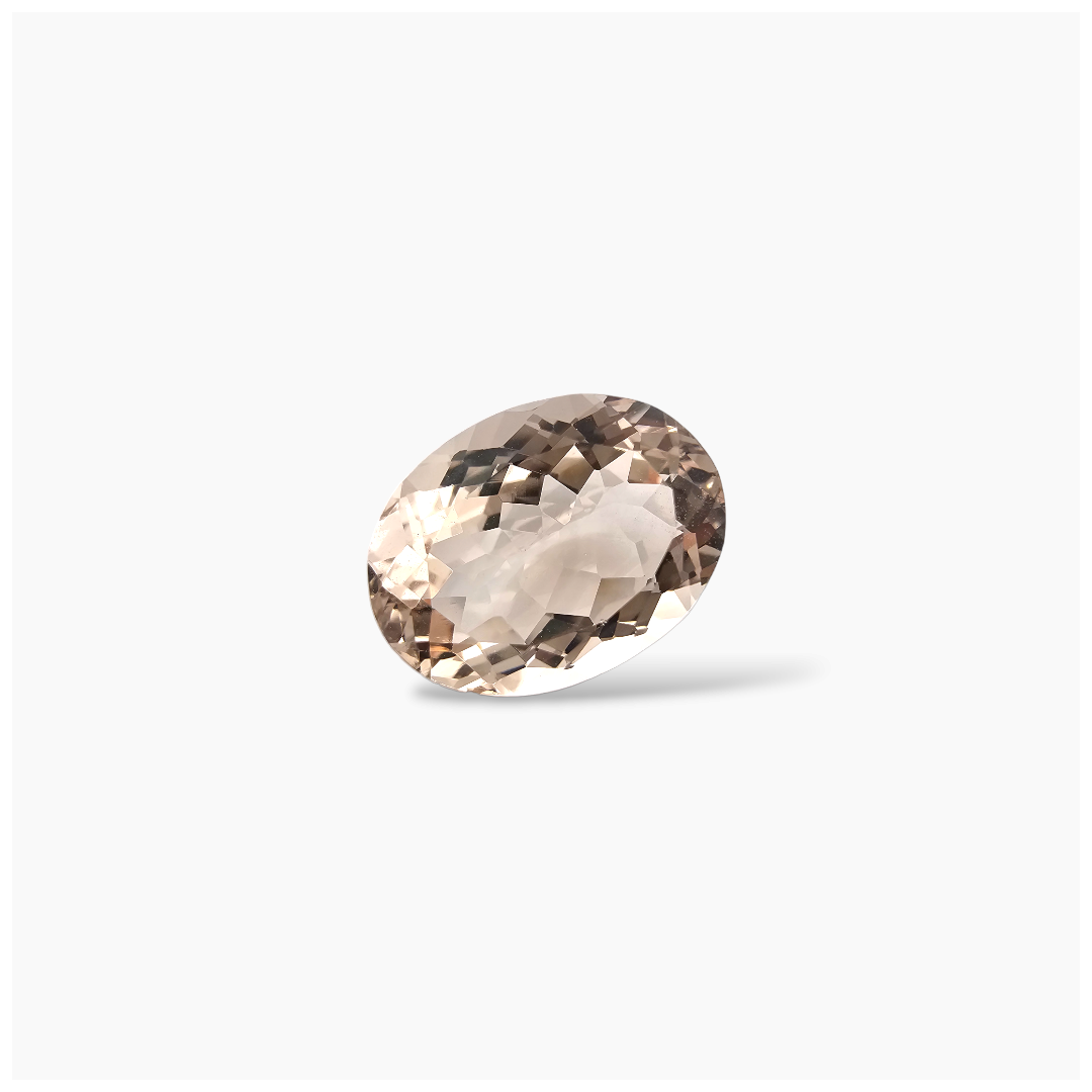 loose Natural Peach Morganite Stone 9.61 Carats Oval Cut (16x12 mm)