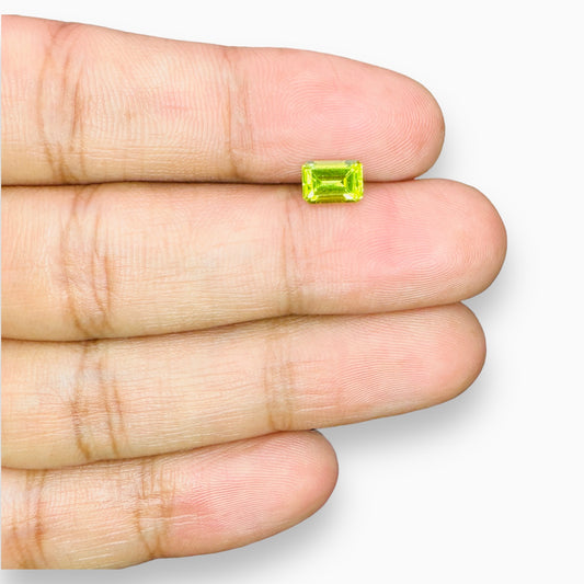 Natural Peridot Emerald Cut 1.19 Carats, 5x7 mm Buy Online