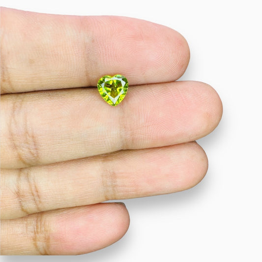 Natural Peridot Heart Shape 1.15 Carats, 7 mm Buy Online