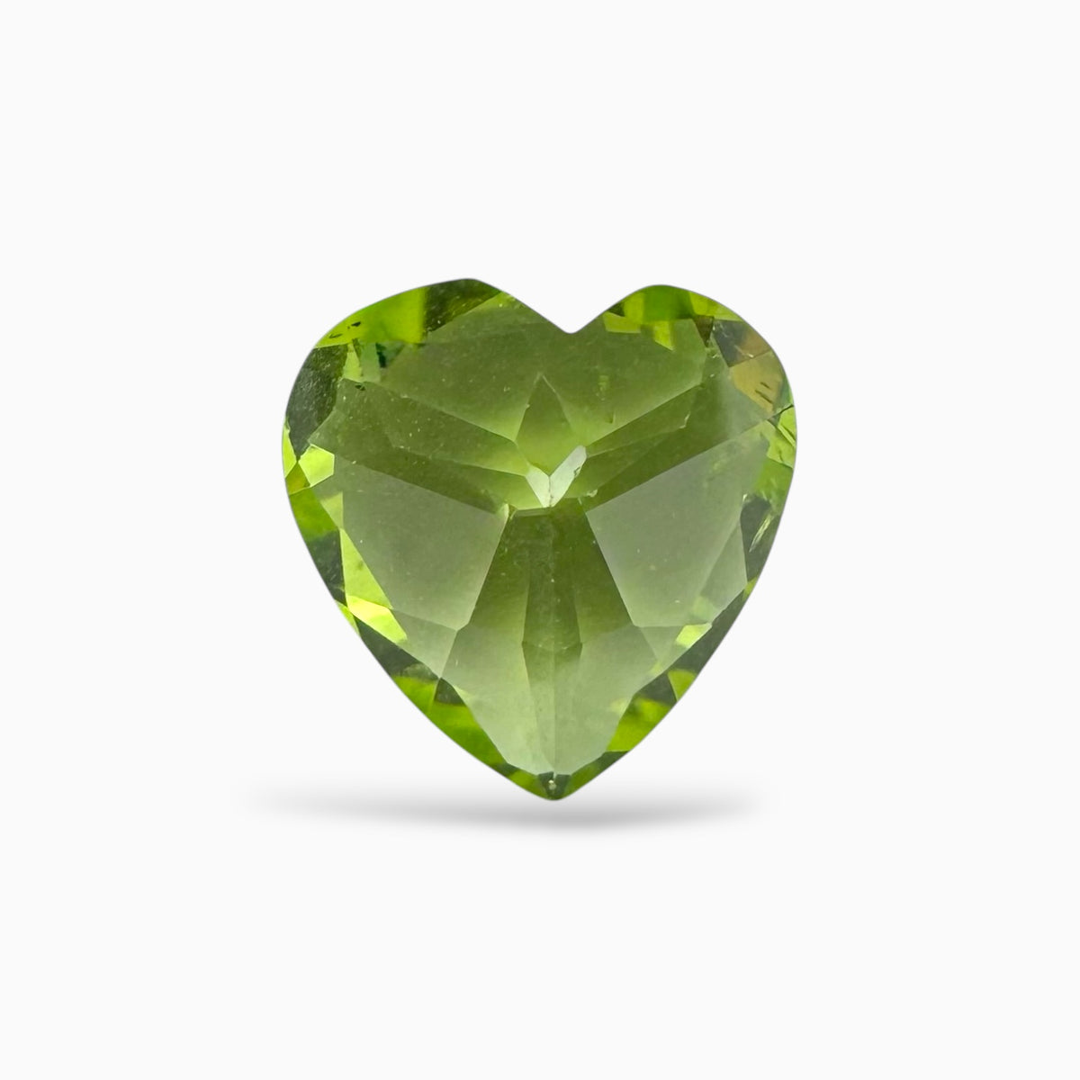 Natural Peridot Heart Shape Stone 3.14 Carats 10 X 9.9 mm