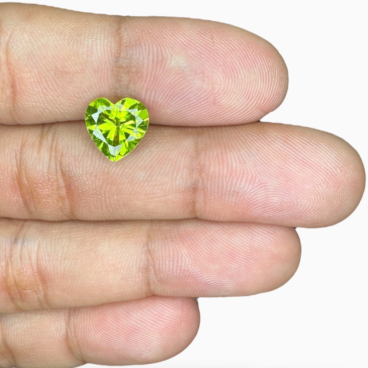 Natural Peridot Heart Shape Stone 3.14 Carats 10 X 9.9 mm