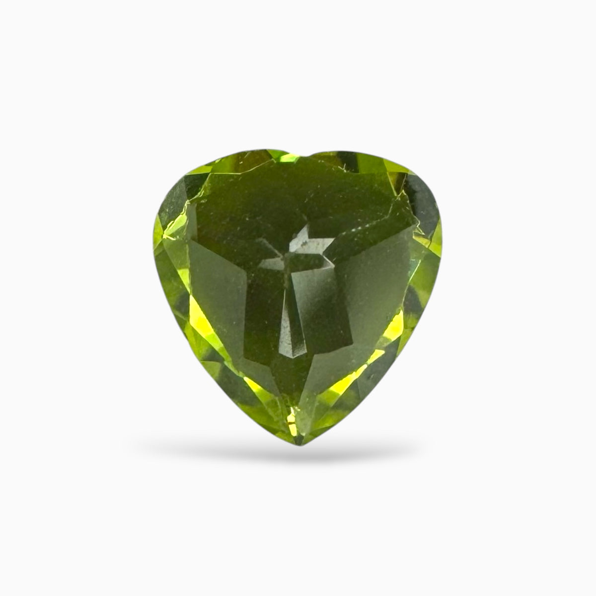 Natural Peridot Heart Stone 1.22 Carats 7.1 X 7.2 mm