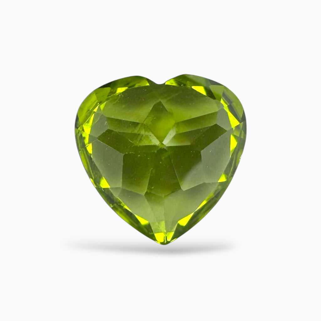 Natural Peridot Heart Stone 4.19 Carats 10.1 X 10.2 mm