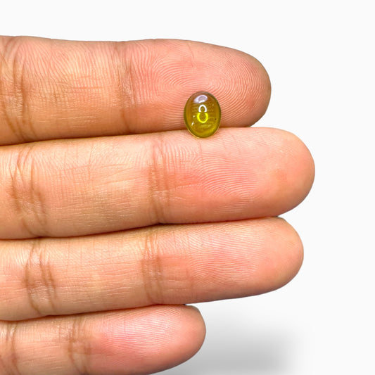 Natural Peridot Oval Cabochon Cut 1.12 Carats, 6x8 mm Buy Online