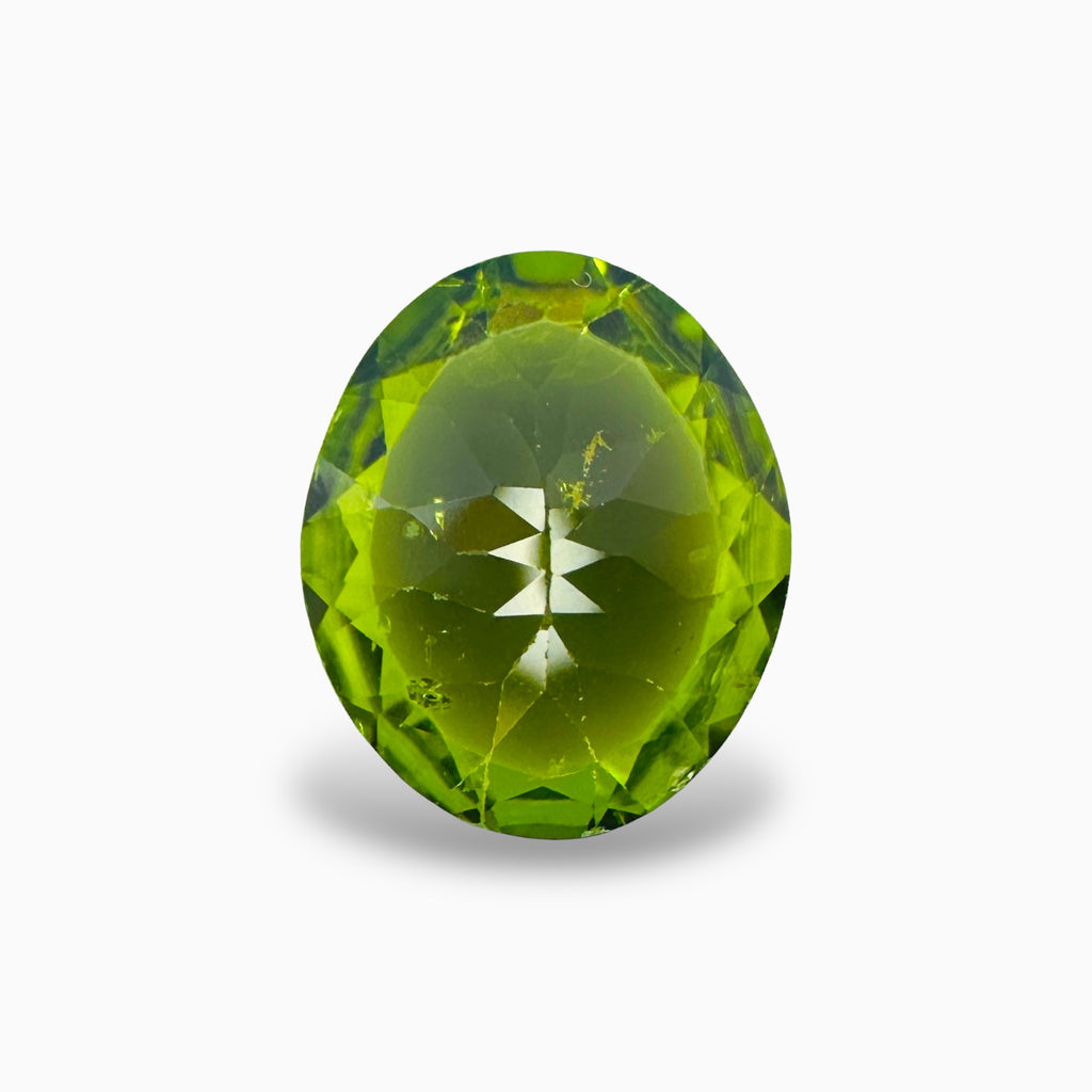 Natural Peridot Oval Cut 4.72 Carats, 10x12 mm Buy Online