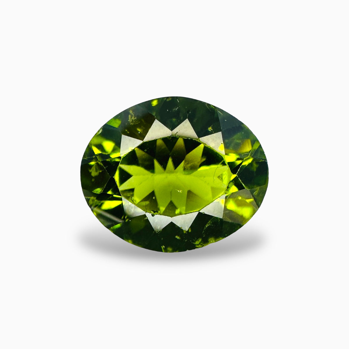 Natural Peridot Oval Cut 4.72 Carats, 10x12 mm Buy Online