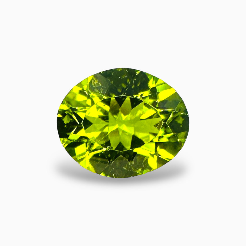 Natural Peridot Oval Cut 4.72 Carats, 10x12 mm Buy Online