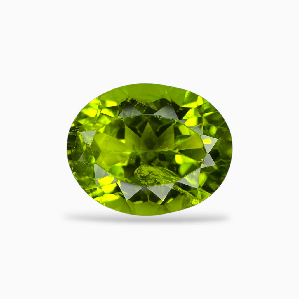 Natural Peridot Oval Stone Pair For Earring 9.78 Carats 9.9 X 11.9 mm