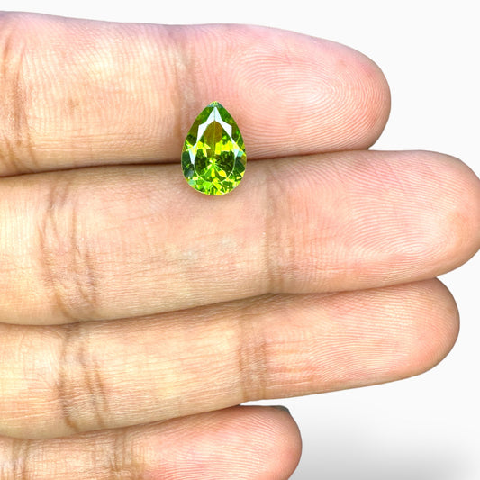 Natural Peridot Pear Cut 1.90 Carats, 7x10 mm Buy Online