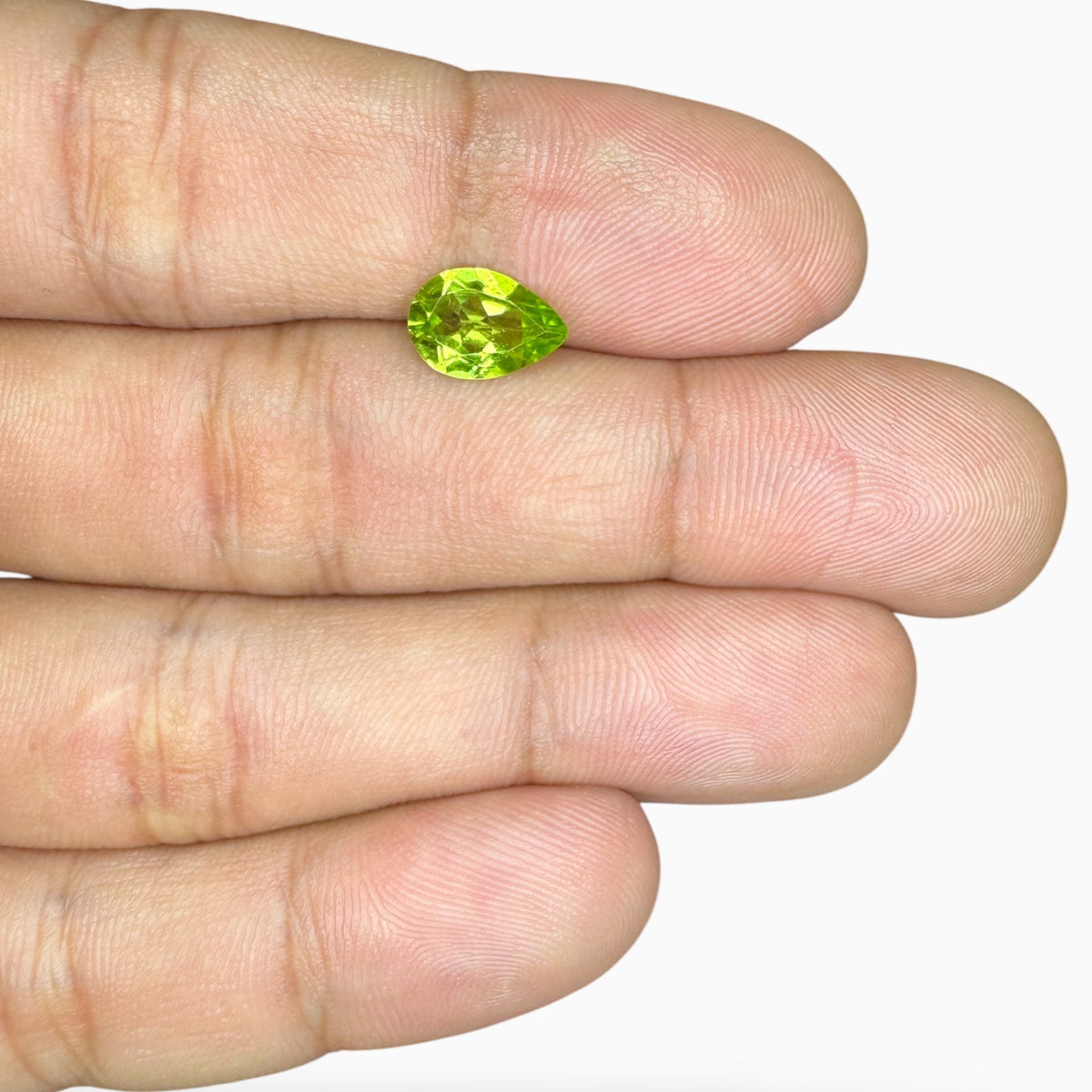 Natural Peridot Pear Stone 1.61 Carats 10 X 6.8 mm
