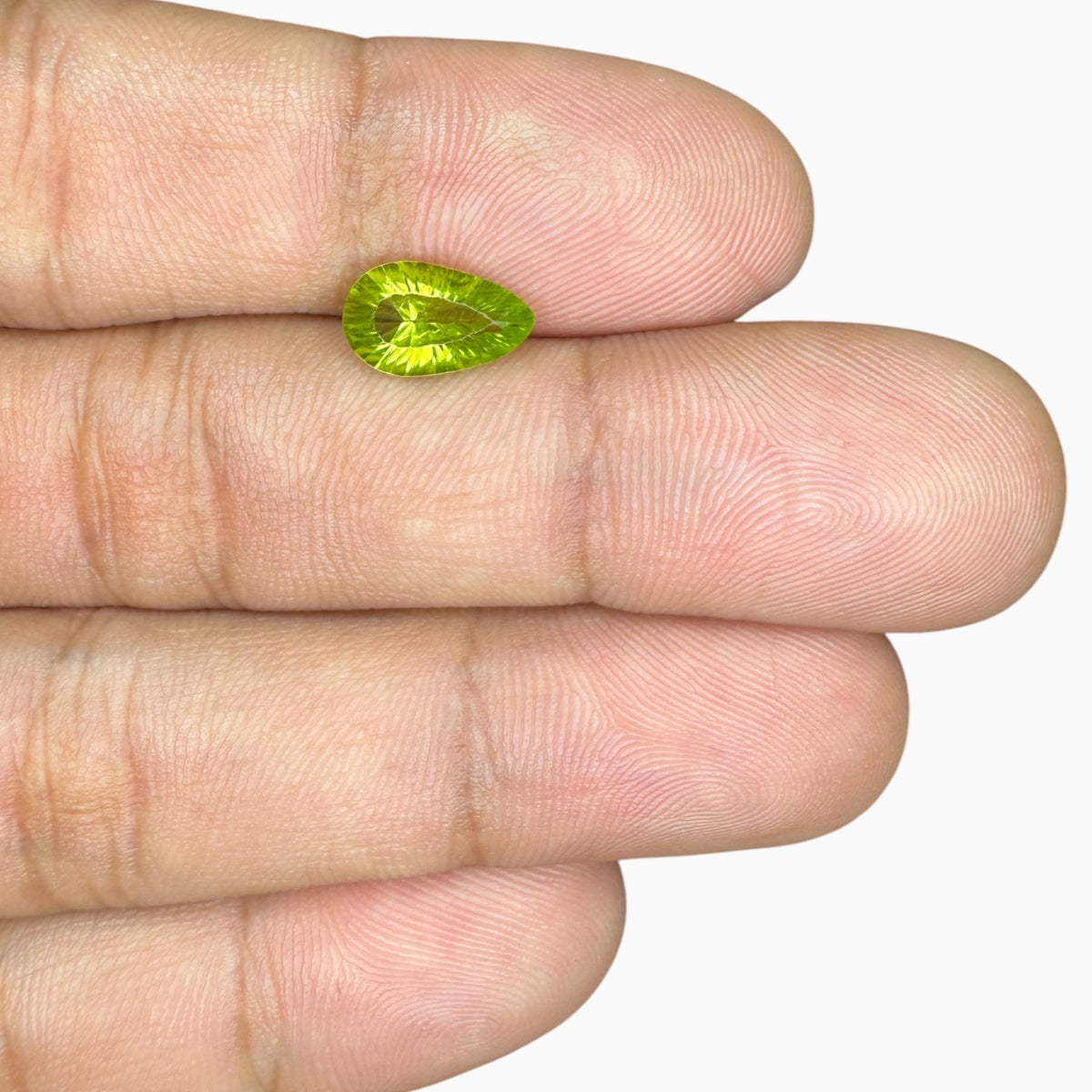 Natural Peridot Pear Stone 1.73 Carats 10.7 X 6.5 mm