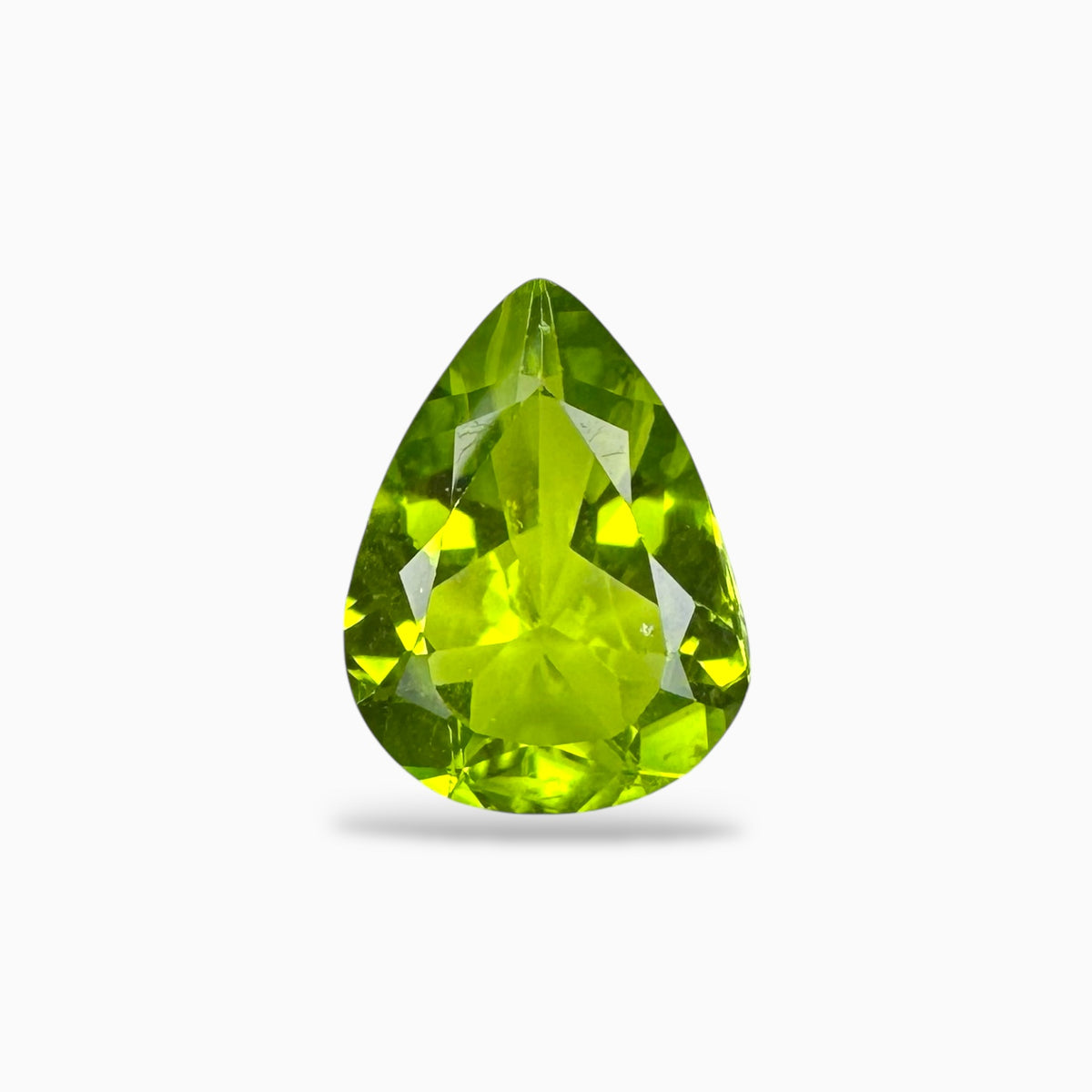 Natural Peridot Pear Stone 3.93 Carats 12.9 X 9.8 mm