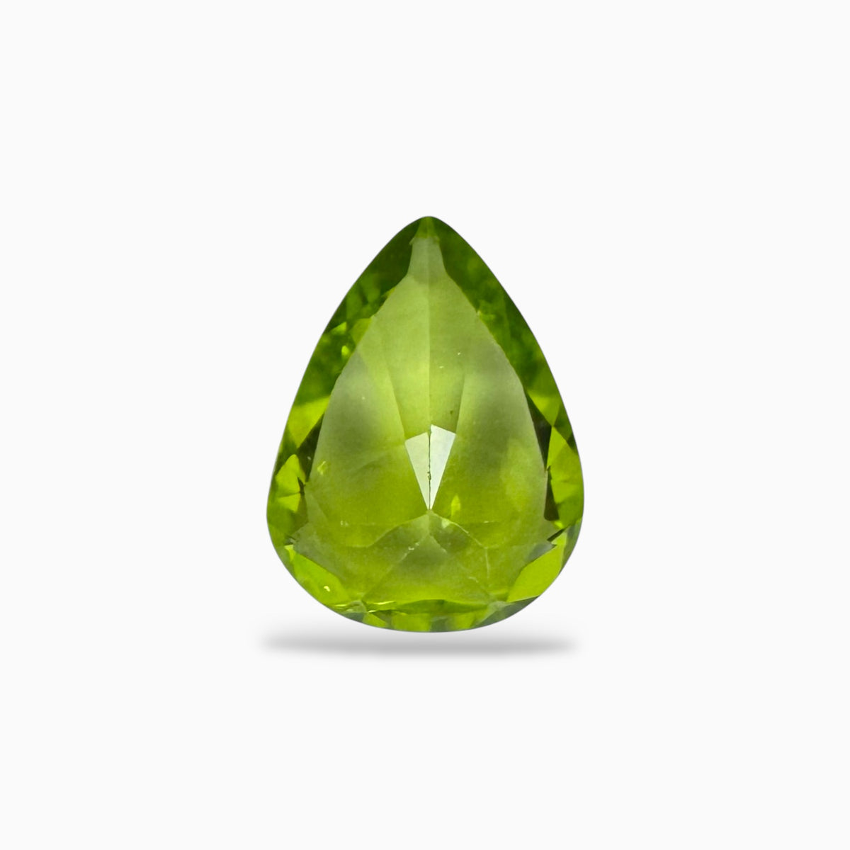 Natural Peridot Pear Stone 3.93 Carats 12.9 X 9.8 mm