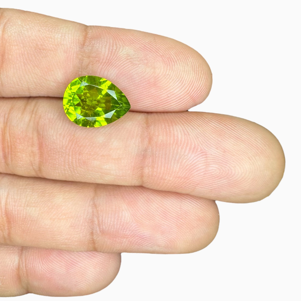Natural Peridot Pear Stone 5.04 Carats 13.3 X 10.3 mm
