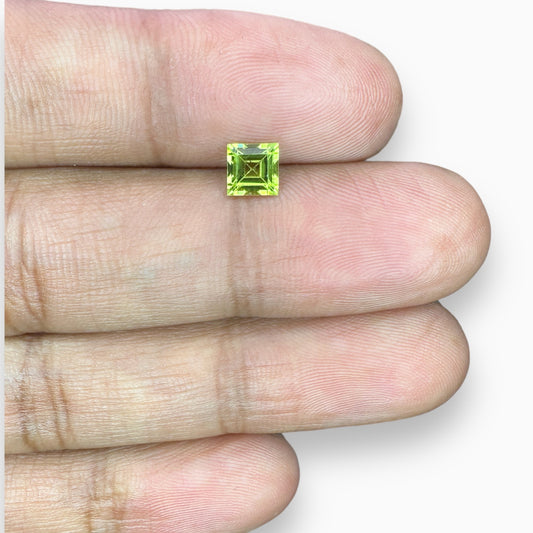 Natural Peridot Princess Cut 0.72 Carats, 5 mm Buy Online