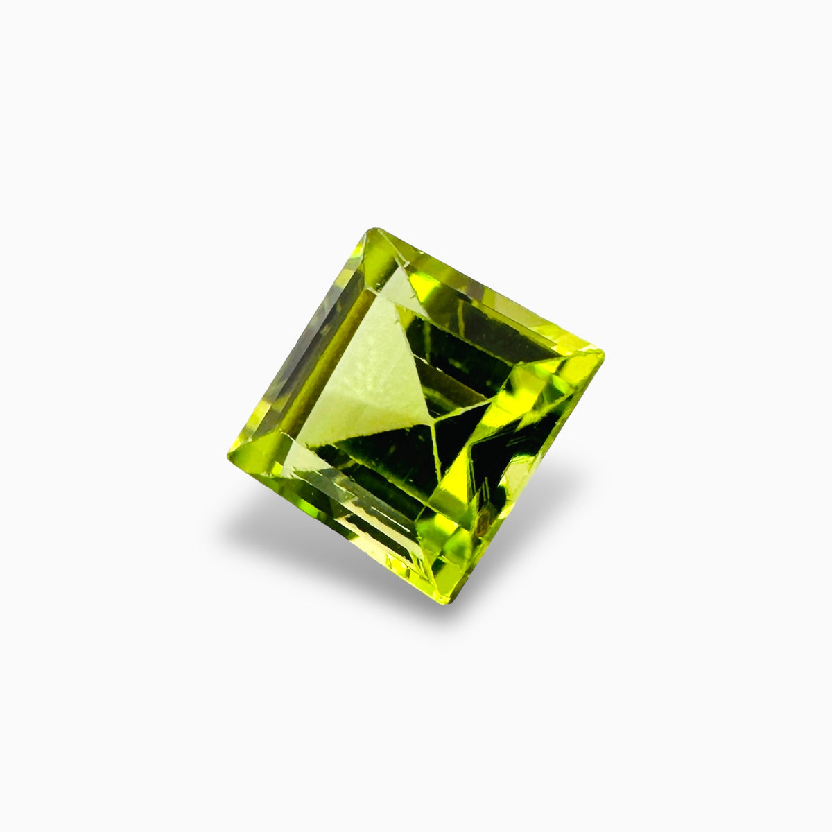 Natural Peridot Princess Cut 0.72 Carats, 5 mm Buy Online