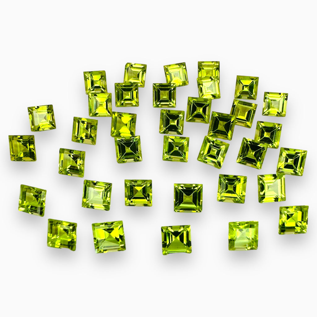 Natural Peridot Princess Cut 0.72 Carats, 5 mm Buy Online