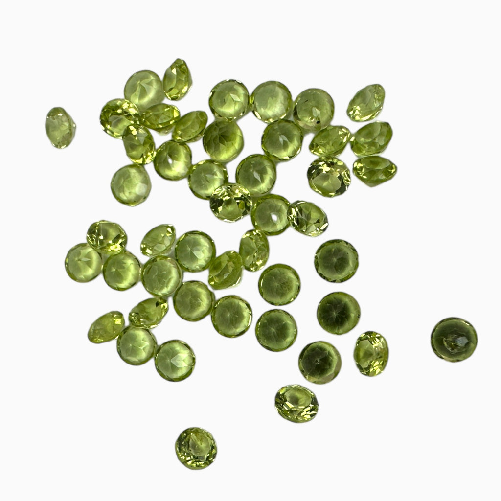 Natural Peridot Round Cut Stone 0.8 mm - 4 mm Buy Online