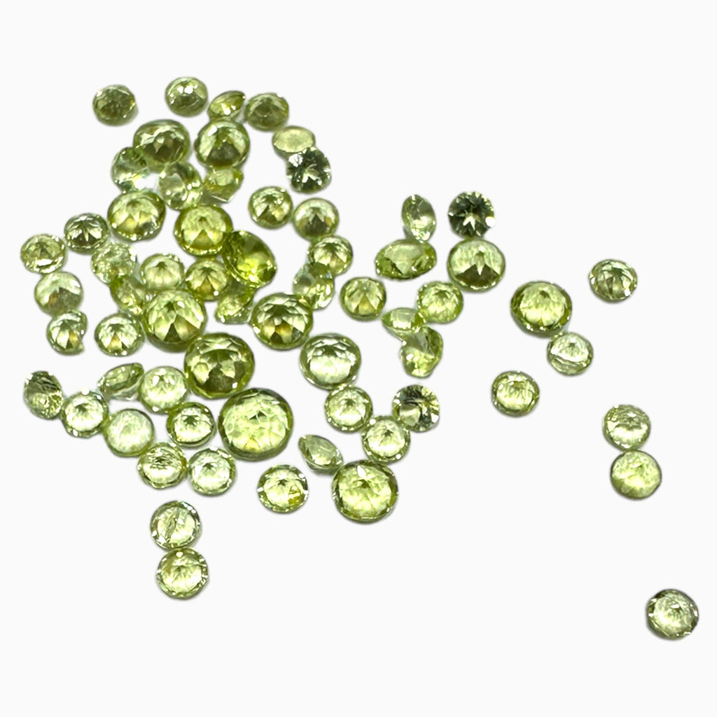 Natural Peridot Round Cut Stone 0.8 mm - 4 mm Buy Online