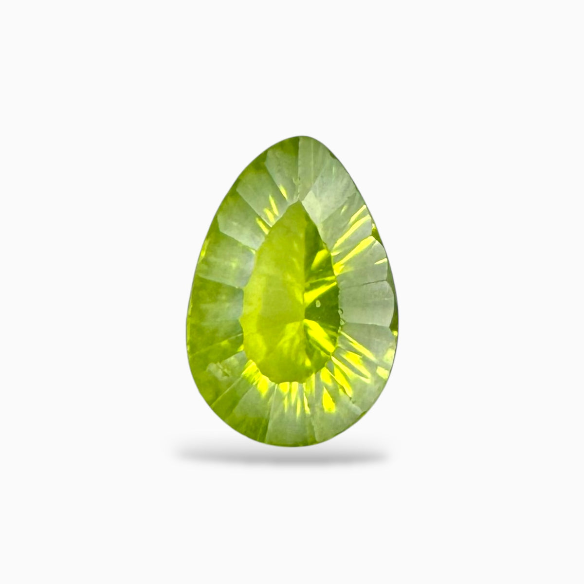 Natural Peridot Stone Pear Cut 1.78 Carats 10 X 6.9 mm