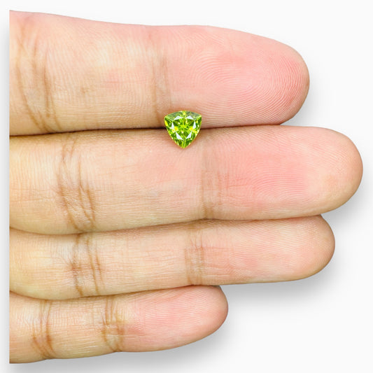 Natural Peridot Trilliant Cut 0.88 Carats, 6 mm Buy Online