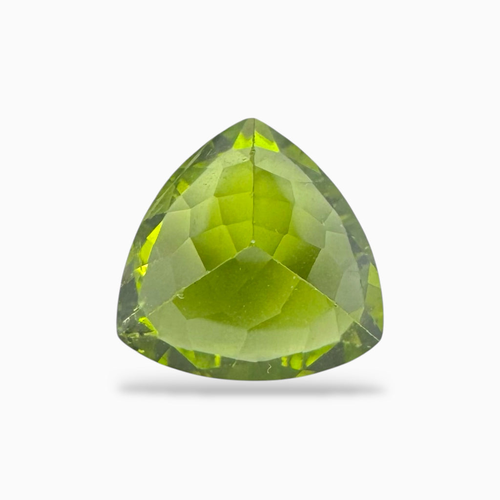 Natural Peridot Trilliant Shape Stone 4.11 Carats 10.2 X 10.2 mm